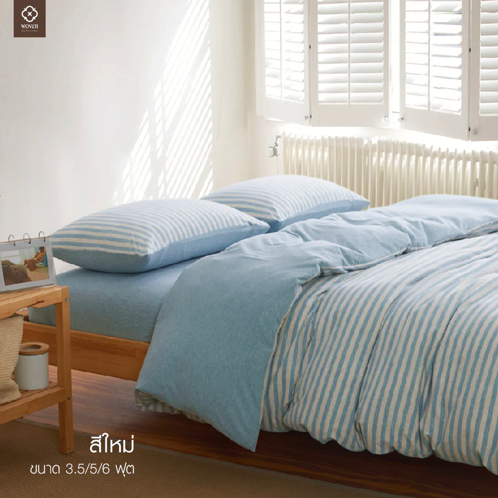 ชุดเครื่องนอน สไตล์ญี่ปุ่น สีสคาย บลู (Sky Blue)