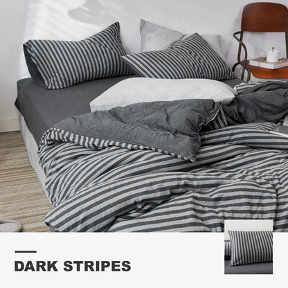 ชุดเครื่องนอน สไตล์ญี่ปุ่น สีเทาริ้ว (Dark Stripes)