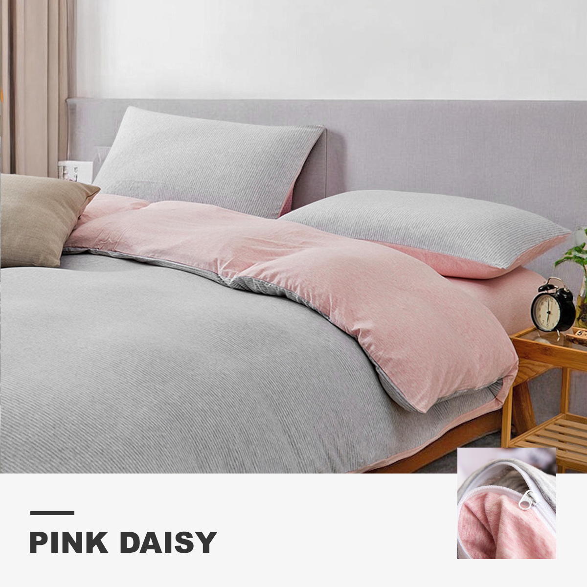 ชุดเครื่องนอน สไตล์ญี่ปุ่น สีพิงค์ เดซี่ (Pink Daisy)